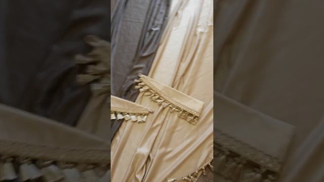 Пошив двойных штор с бахромой, прозрачная лента - эмитация люверсов и подхваты с бахромой смотреть онлайн