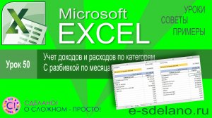 Excel урок 50. Годовой учет доходов и расходов по категориям в Excel