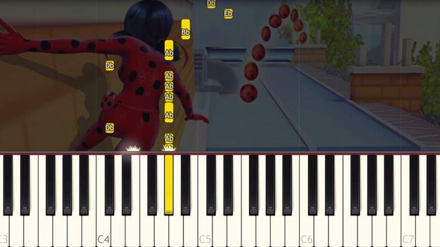 Miraculous and Chat Noir MOBILE GAME - VERY EASY Piano tutorial смотреть онлайн