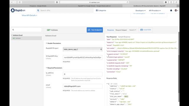 Validating emails in Google Sheets with Zero Bounce and RapidAPI смотреть онлайн