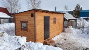 Баня с односкатной крышей под ключ