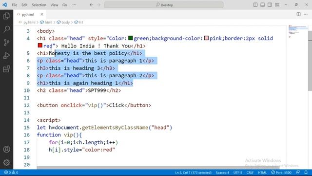 How to Target an element in Java Script | Lecture 15 | DOM Manipulation | innerText | innerHTML смотреть онлайн