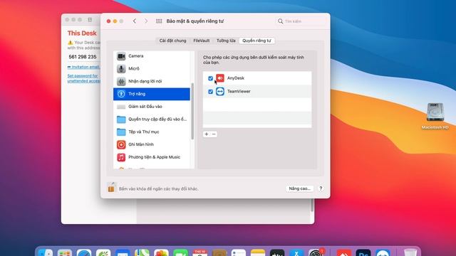 Hướng Dẫn Cấp Quyền Truy Cập Màn Hình Anydesk Trên Macbook