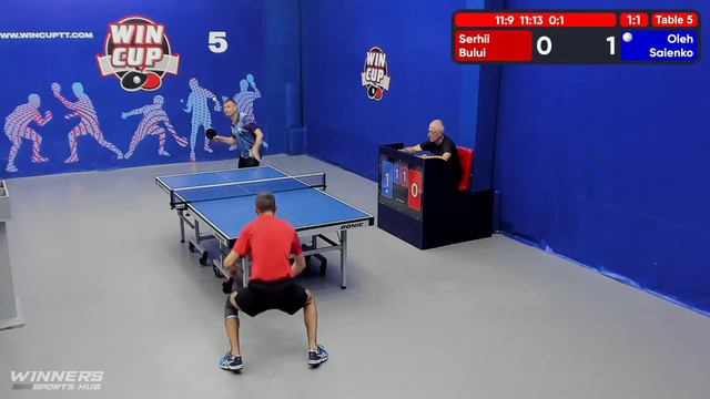 10:30 Булуй Сергей  3-2 Саенко Олег  стол 5  ЮГ-2  13.07.22