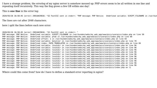 fastcgi php nginx errorlog messed up смотреть онлайн