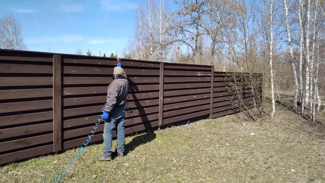 Покраска деревянного забора Шведским раствором смотреть онлайн