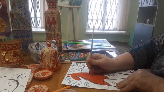 Мезенская роспись. Урок 4. Знаки семантики и оформление. смотреть онлайн