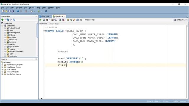 HOW TO CREATE TABLE IN ORACLE смотреть онлайн
