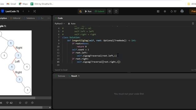Longest ZigZag Path | Leetcode 1372 - Python3 | Trees |Walkthrough Solution смотреть онлайн