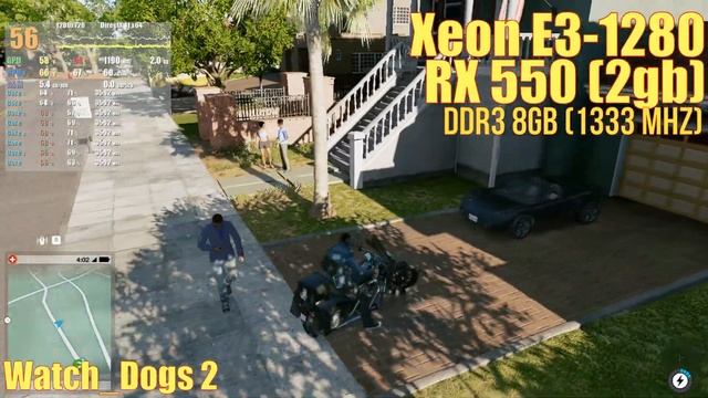 Запуск дилогии Watch_Dogs на Intel Xeon E3-1280/DDR3 8GB/RX 550 (2GB) смотреть онлайн