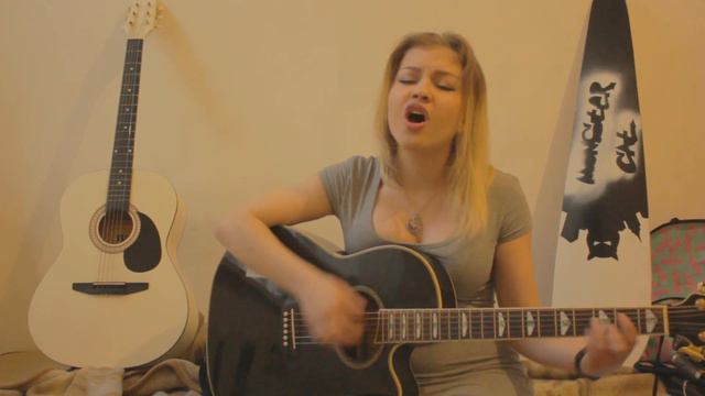 Alekseev — Океанами стали (acoustic cover) Baka девочка поет и играет на гитаре смотреть онлайн