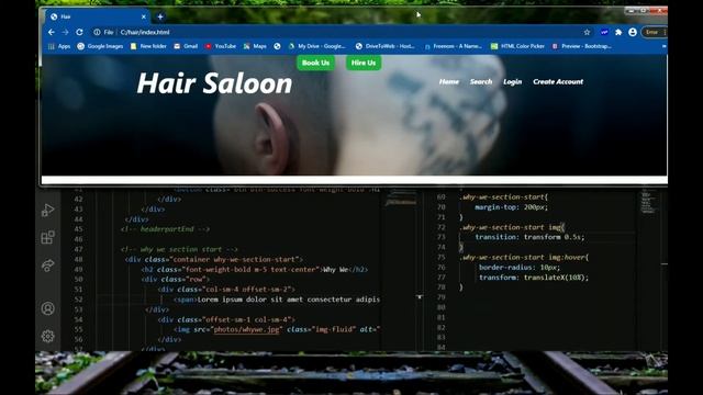 Hair Saloon Website Landing Page Using HTML,CSS And Bootstrap смотреть онлайн