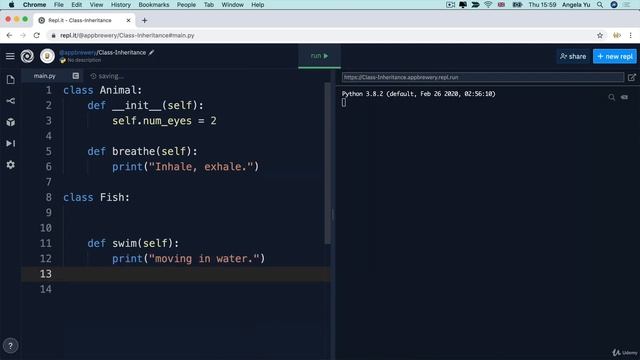 Class Inheritance | 100 Days of Code: The Complete Python Pro Bootcamp for 2022 смотреть онлайн