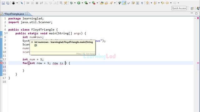 Java Program to Print Floyd Triangle Pattern | Tutorial for beginners смотреть онлайн