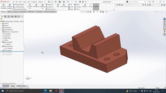 Locating Finger in solidworks | Solidworks Tutorial | Part #2 смотреть онлайн