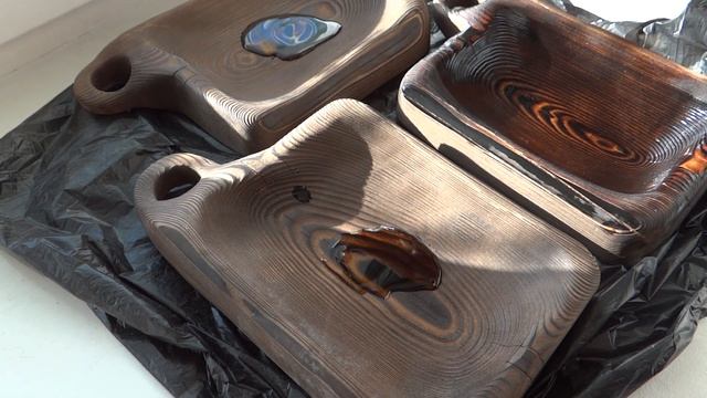 Досточки для нарезки и подачи. Пропитка конопляным маслом. смотреть онлайн