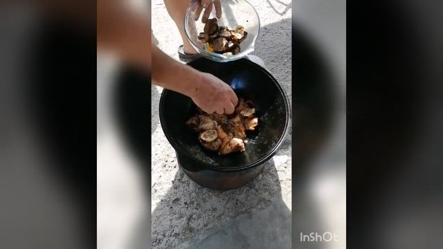 Yay Colpası Курица по летнему в казане на костре ... Азербайджанская кухня ...