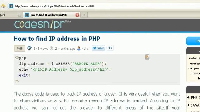 PHP tutorial :How to find IP iaddress n PHP смотреть онлайн