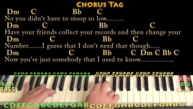Somebody That I Used to Know (Goyte) Piano Cover Lesson in Dm with Chords/Lyrics смотреть онлайн