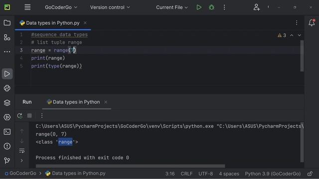 Data types in Python | str, list , tuple , range , int, float, complex, set, dict . | @GoCoderGo смотреть онлайн