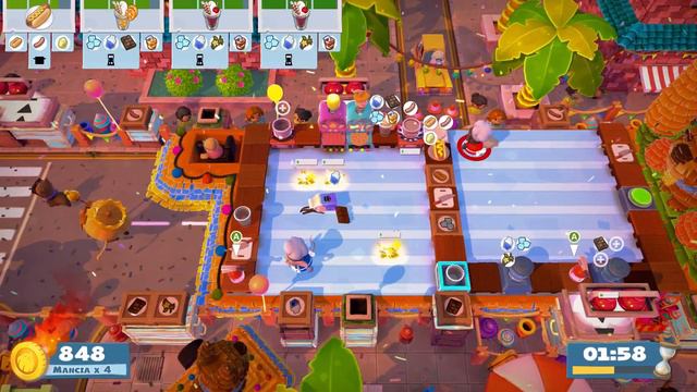 Overcooked 2. Sun’s Out, Buns Out 1-5 | 2 players online coop 4 stars | Score: 2228 смотреть онлайн