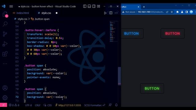 Button Hover Effects | Html CSS Tutorial смотреть онлайн