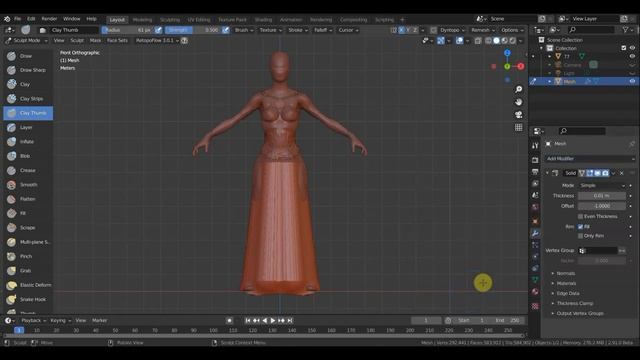 Zbrush 2019 BLENDER 2.91 Как сделать одежду без РЕТОПОЛОГИИ.mp4 смотреть онлайн