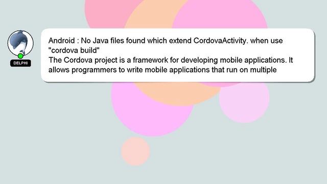 Android : No Java files found which extend CordovaActivity. when use "cordova build" смотреть онлайн