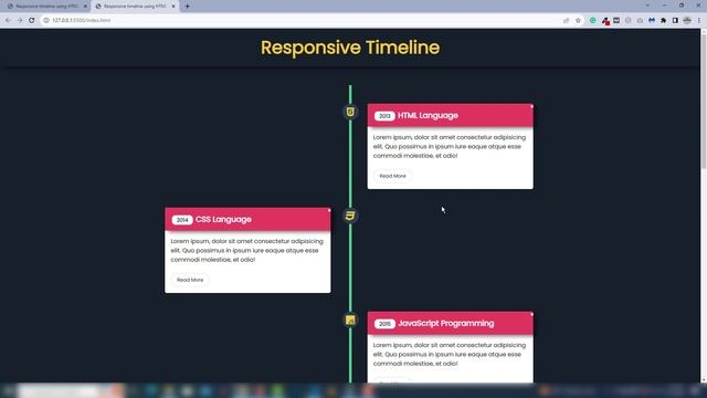 Responsive Vertical Timeline Using HTML CSS and JavaScript смотреть онлайн