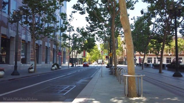 4K Downtown San Jose Walking Tour | ? Binaural Sound смотреть онлайн