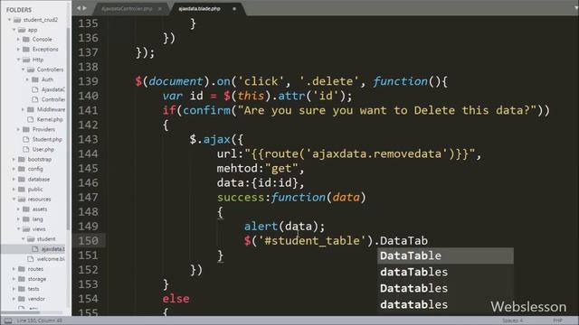 How to Delete or Remove Mysql Data using Ajax in Laravel смотреть онлайн