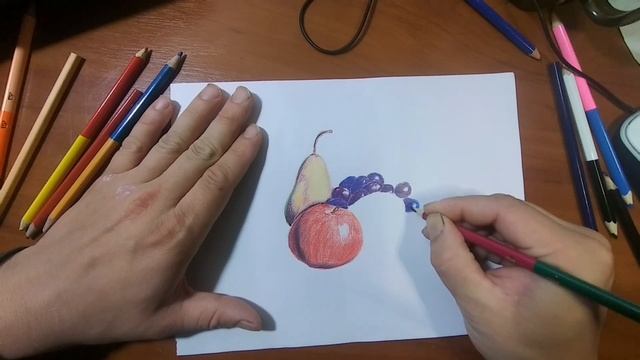 Реалистичный рисунок ( натюрморт) цветными карандашами/Realistic drawing (still life) with pencils смотреть онлайн