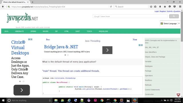 What is the default thread of every Java application?
- javapedia.net смотреть онлайн