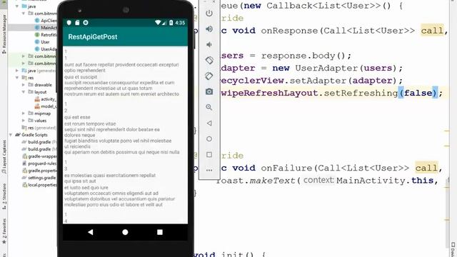 53. Android Tutorial: part 4: Rest Api using Retrofit - swipe to refresh смотреть онлайн