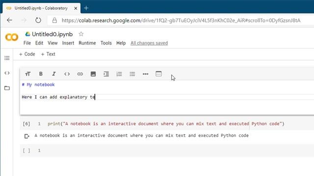 Creating a Google Colab Python Notebook смотреть онлайн