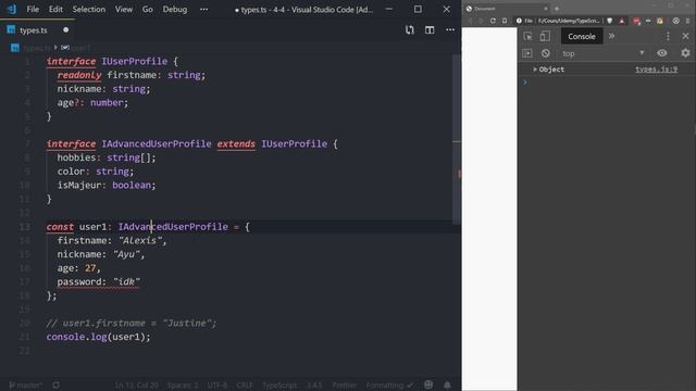 [13/??] Comment fonctionne l'héritage avec les interfaces | TypeScript pour débutants en 2019 смотреть онлайн