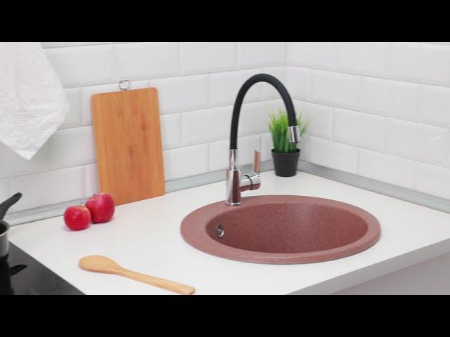 Кухонная мойка из искусственного камня Виктори, Alcora, цвет терракот смотреть онлайн