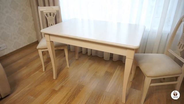 Стол Элегант Массив березы цвет Молочный дуб смотреть онлайн