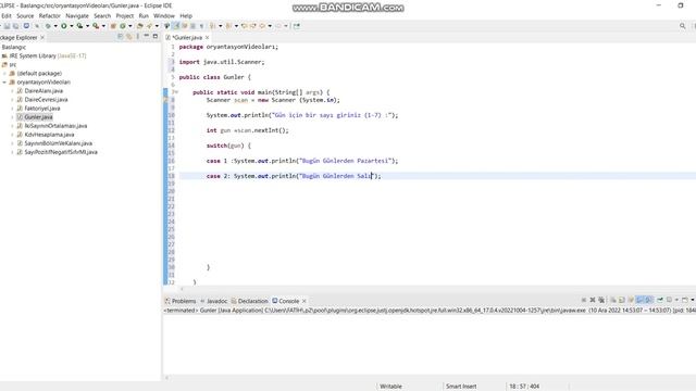 8 ) Günler (Switch Case) #java смотреть онлайн