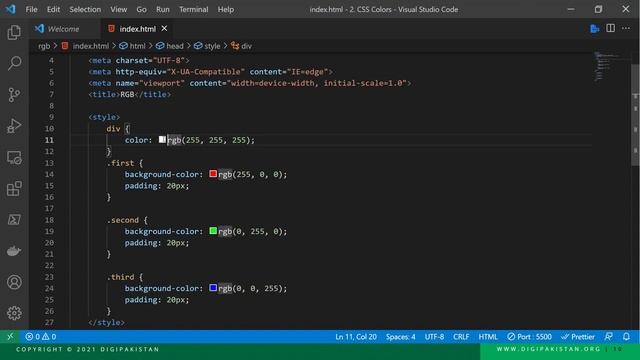 RGB and RGBA colors in CSS | CSS COLORS | Full Stack Web Development Course| URDU | Hindi | Lec-18| смотреть онлайн