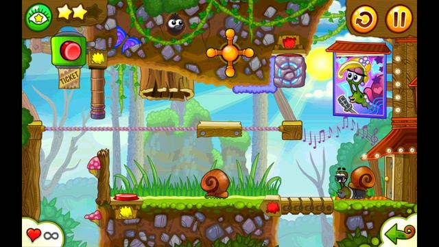 "Snail Bob 2" ("Улитка Боб 2"), ур. 1-26 Эпизод "1. Лесная история" все звёзды и паззлы смотреть онлайн