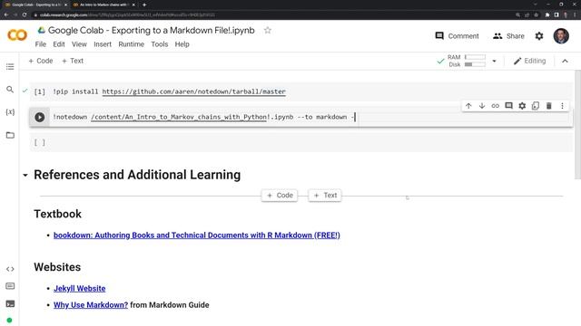 Google Colab! Exporting to a Markdown File! смотреть онлайн