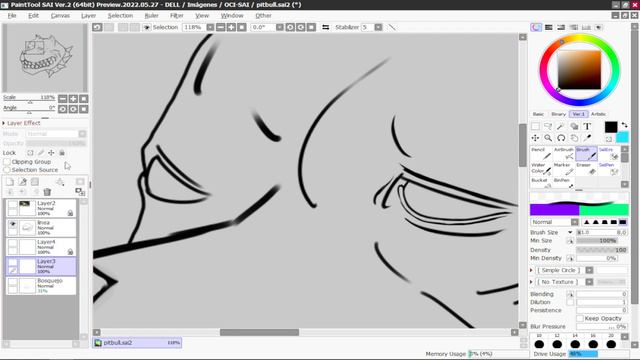 Dibujo de Pitbull en logo con Paint Tool Sai 2022/07/11 смотреть онлайн