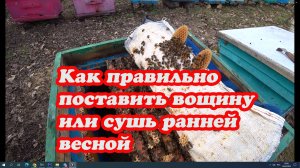 КАК ПРАВИЛЬНО ПОСТАВИТЬ ВОЩИНУ И СУШЬ РАННЕЙ ВЕСНОЙ.