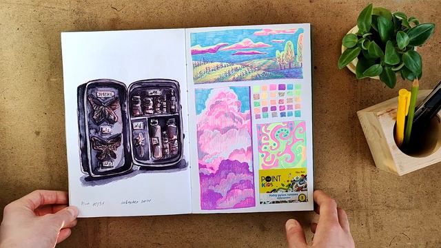 Handmade vintage sketchbook tour | Обзор винтажного блокнота своими руками смотреть онлайн