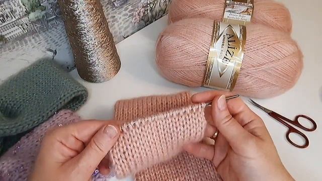 Повязка на голову спицами. МК смотреть онлайн