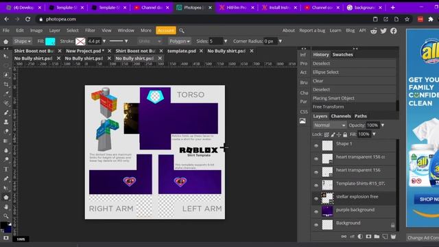 How to use the Roblox Template to make a shirt or pants смотреть онлайн