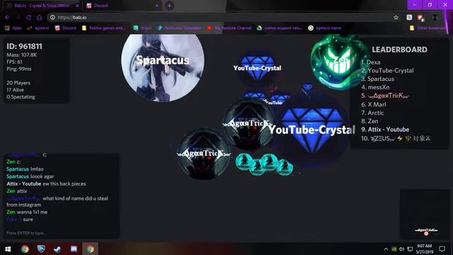 Epic Doublesplits in Balz.io (Game like Agar.io) смотреть онлайн