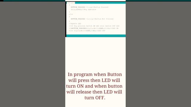 Controlling a LED using a Push button and Arduino Uno #arduino #led #pushbutton смотреть онлайн