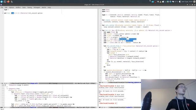 Live Code "Ray Tracing in a Weekend" in OCaml Part 5: Motion Blur and Polymorphic Shapes смотреть онлайн